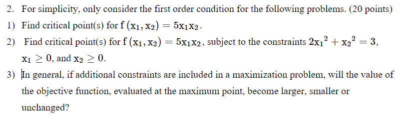 Solved 2. For simplicity, only consider the first order | Chegg.com