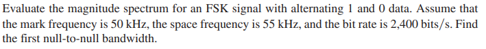 Solved Evaluate the magnitude spectrum for an FSK signal | Chegg.com