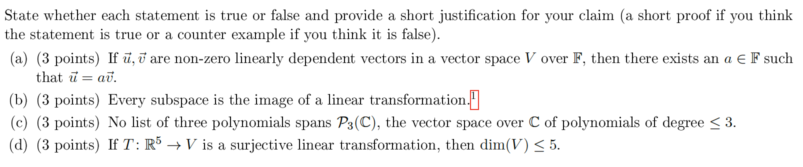 Solved State whether each statement is true or false and | Chegg.com