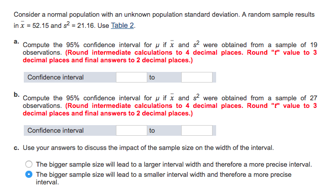 Solved Consider a normal population with an unknown | Chegg.com