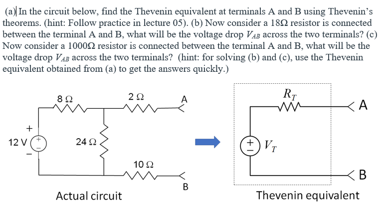 Solved (a) In the circuit below, find the Thevenin | Chegg.com