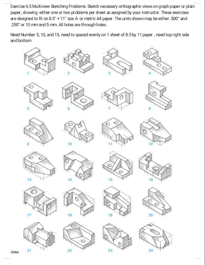 Solved Exercise 6.5 Multiview Sketching Problems. Sketch | Chegg.com