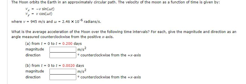 Solved The Moon Orbits The Earth In An Approximately Chegg Solved The Moon Orbits The Earth In An Approximately Chegg