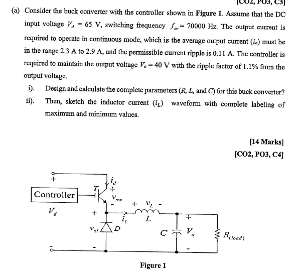 Solved (a) Consider the buck converter with the controller | Chegg.com