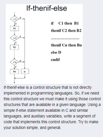 Solved If-thenif-else if Cl then B1 thenif C2 then B2 thenif | Chegg.com