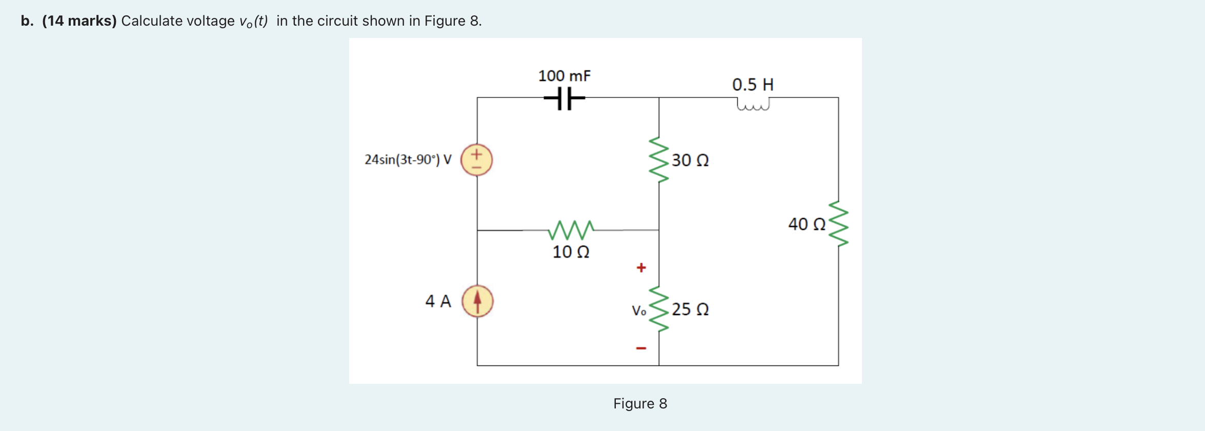 [Solved]: B. (14 Marks) Calculate Voltage ( V_{o}(t) ) I