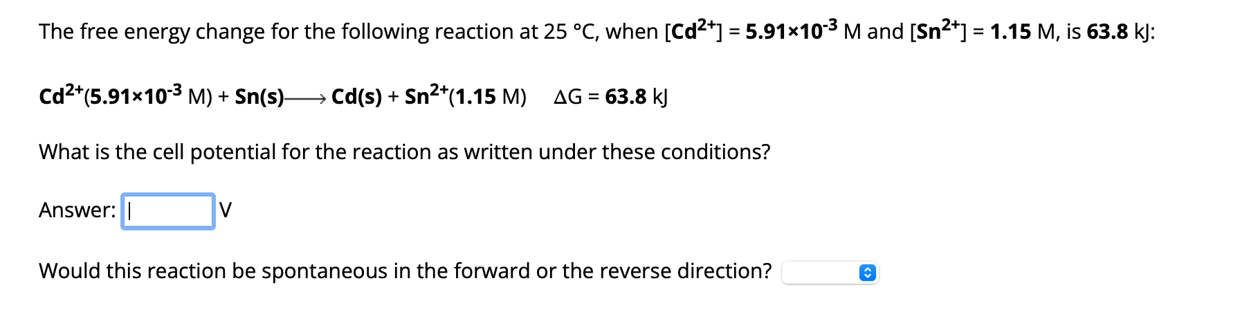 Solved The free energy change for the following reaction at | Chegg.com