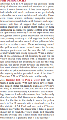 Solved FISH DEMOCRACIES Exercises 3.71 to 3.73 consider the | Chegg.com