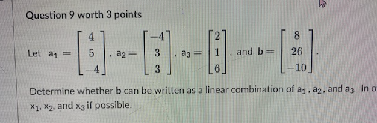 Solved Question 9 worth 3 points Let | Chegg.com