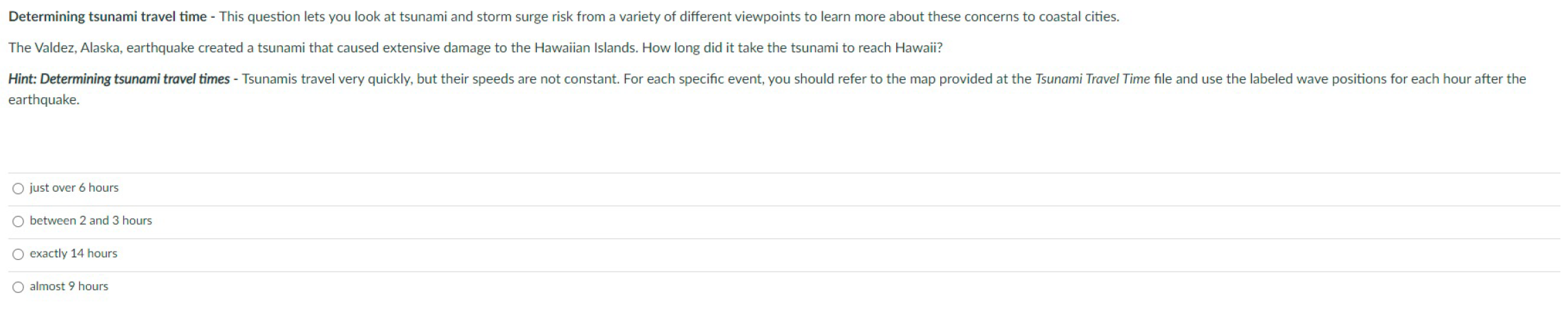 Solved Determining Tsunami Travel Time - This Question Lets | Chegg.com