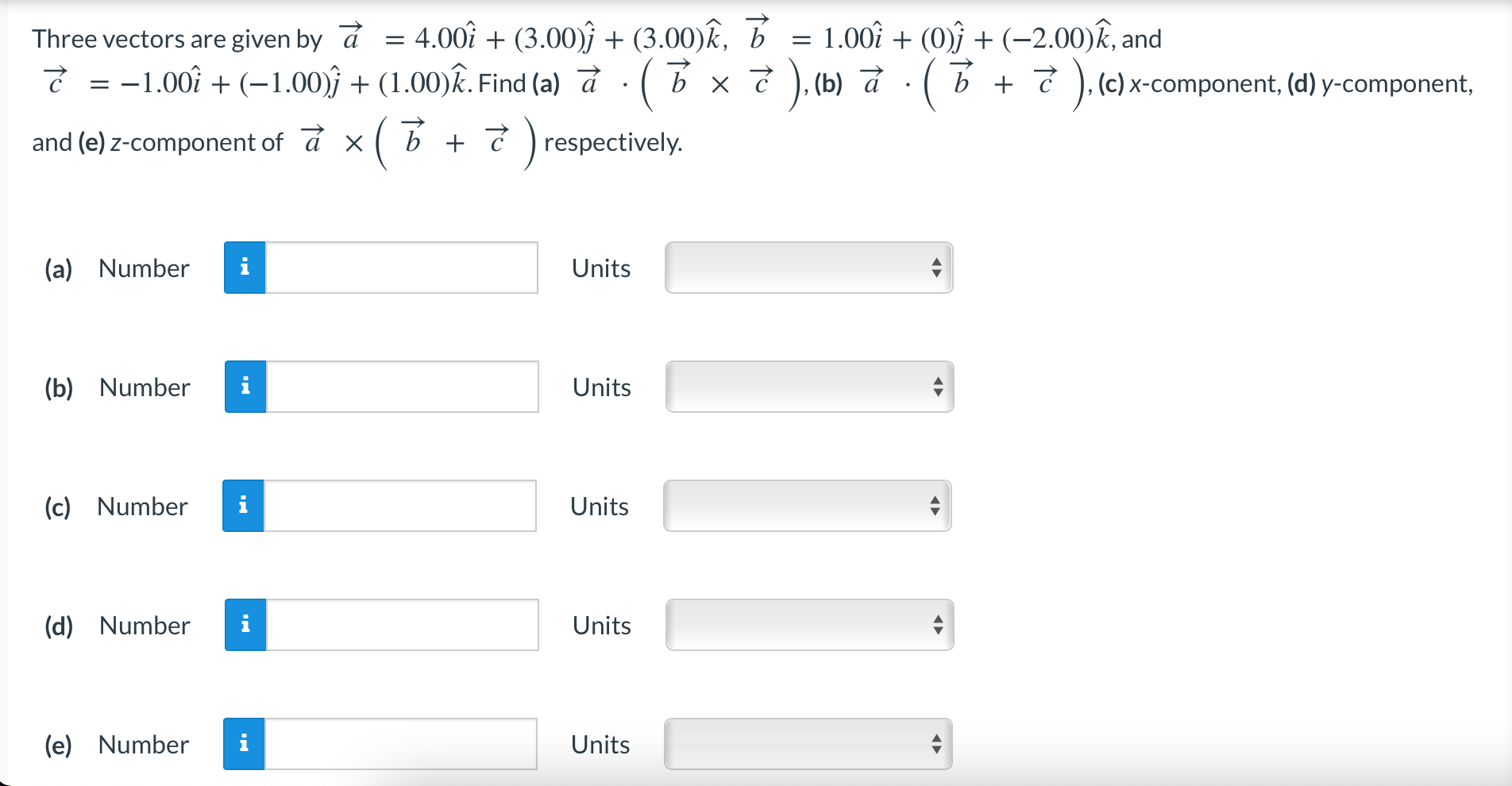 Three Vectors Are Given By A 4 00i 3 00 ġ Chegg Com