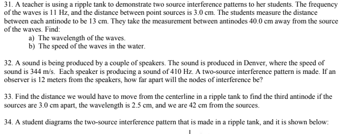 Solved 31. A teacher is using a ripple tank to demonstrate | Chegg.com
