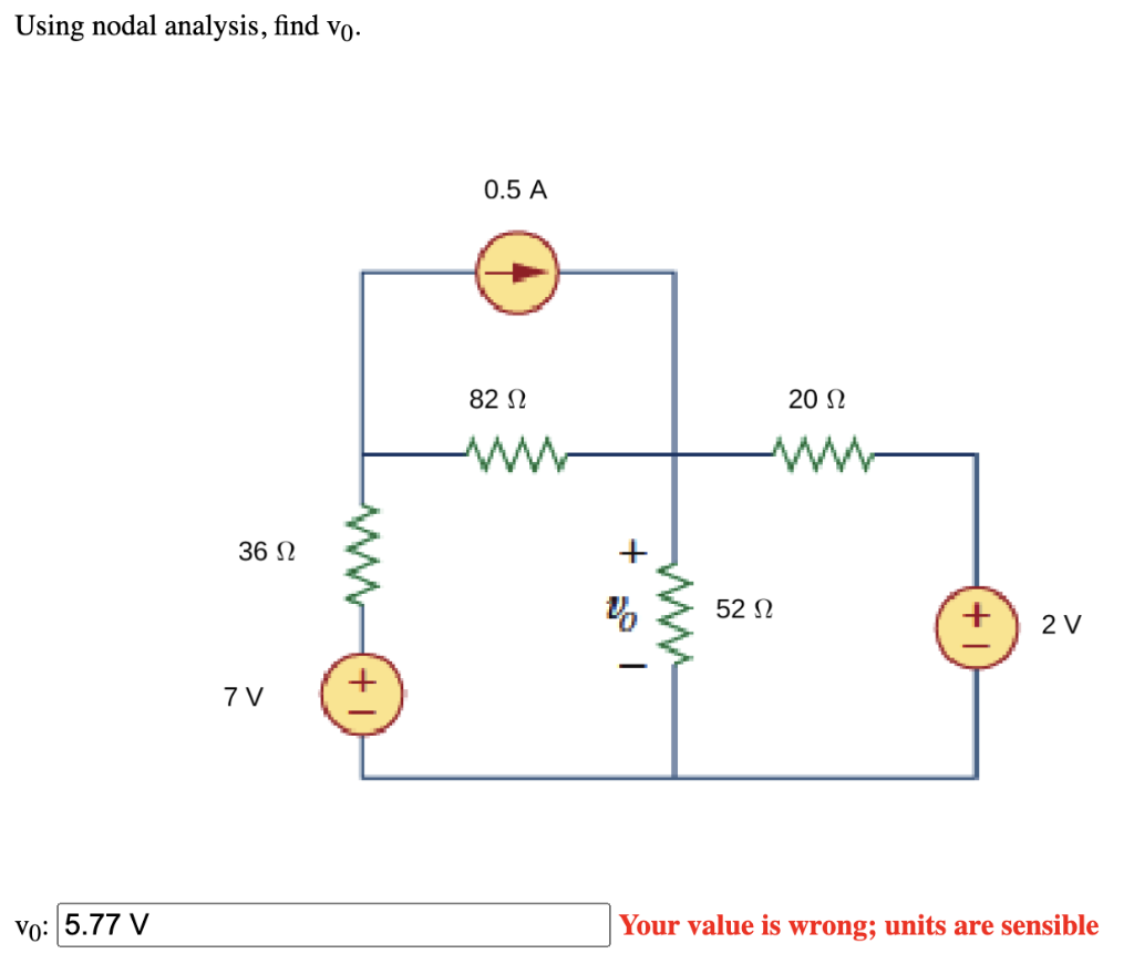 Solved Using Nodal Analysis Find V0