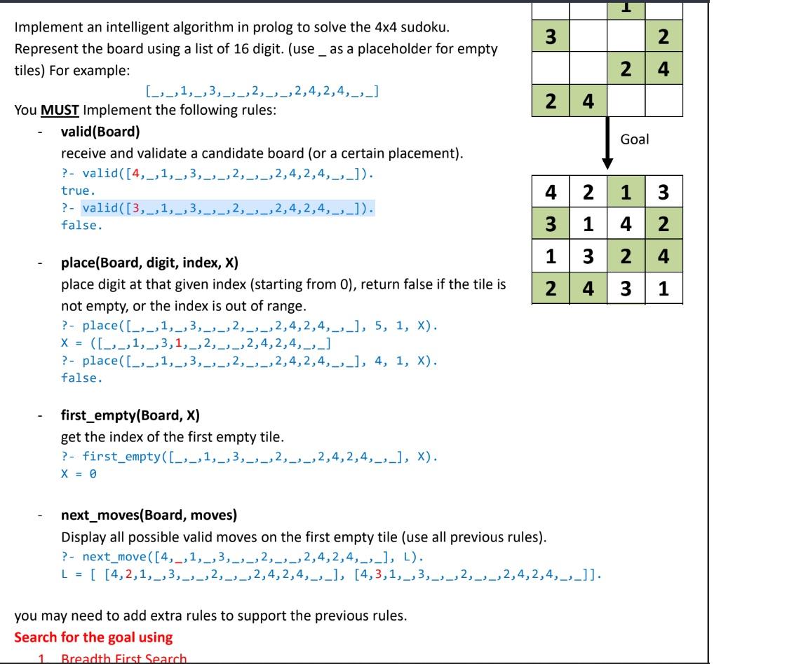 Solved Search for the goal using 1. Breadth First Search 2. | Chegg.com