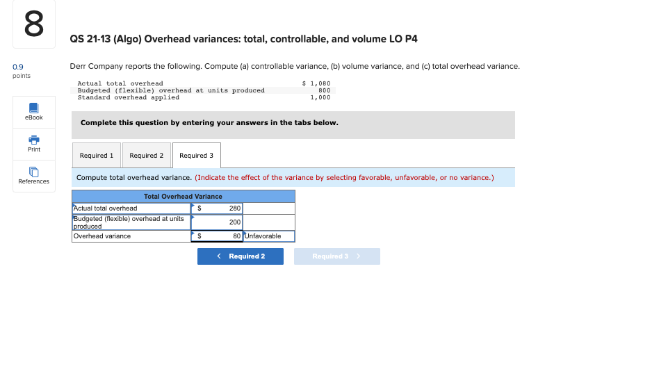 Solved Qs 21 13 Algo Overhead Variances Total 1160