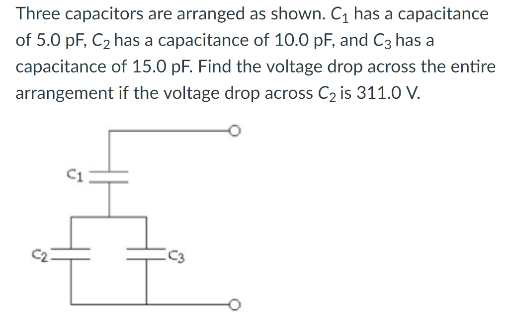 Solved Three Capacitors Are Arranged As Shown. C1 Has A | Chegg.com