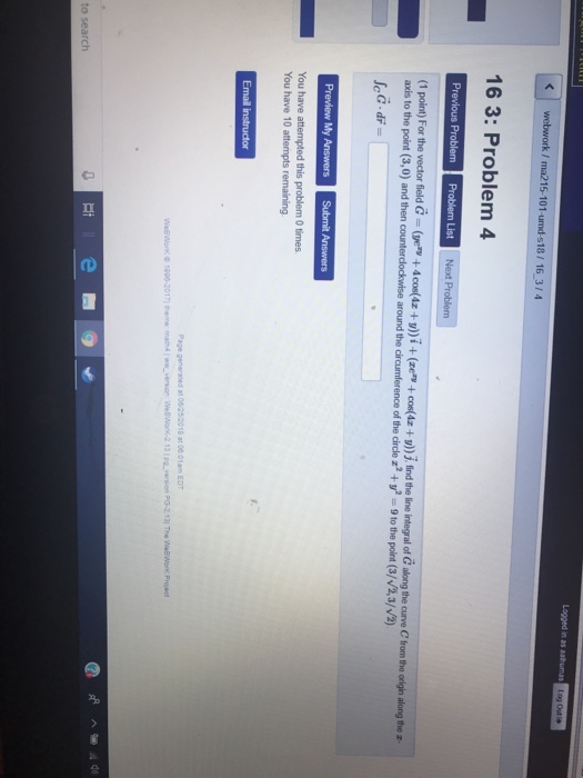 Solved webwork / ma215-101-umd-s18/ 16 3/4 16 3: Problem 4 | Chegg.com