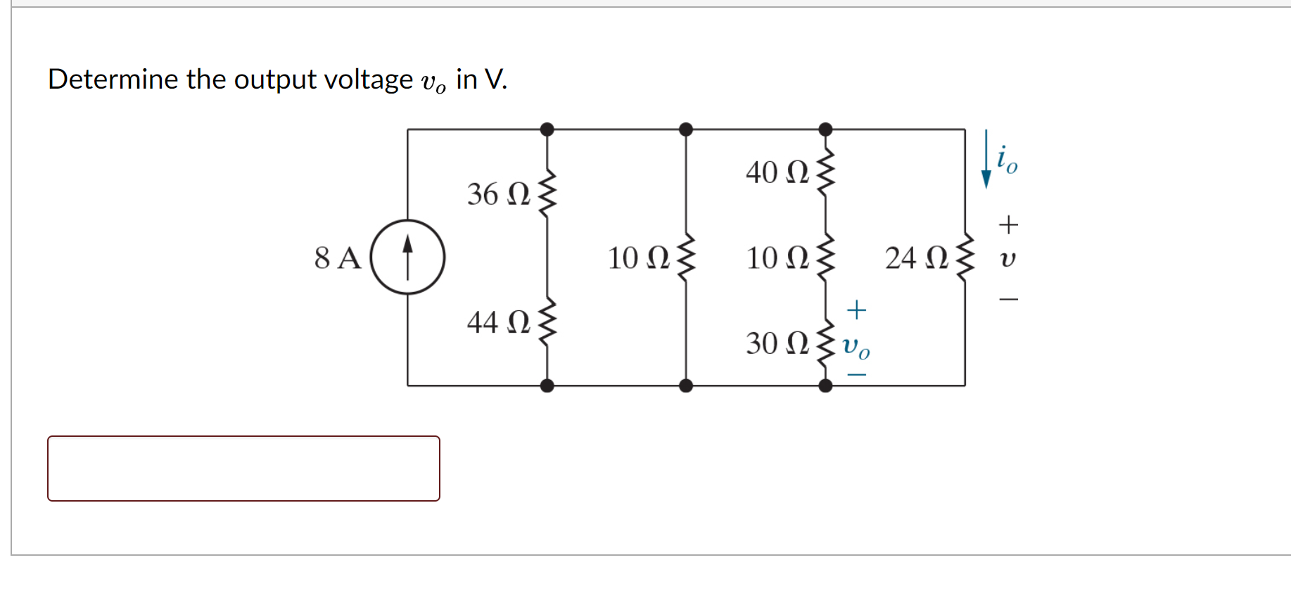 Solved Determine The Output Voltage Vo In V