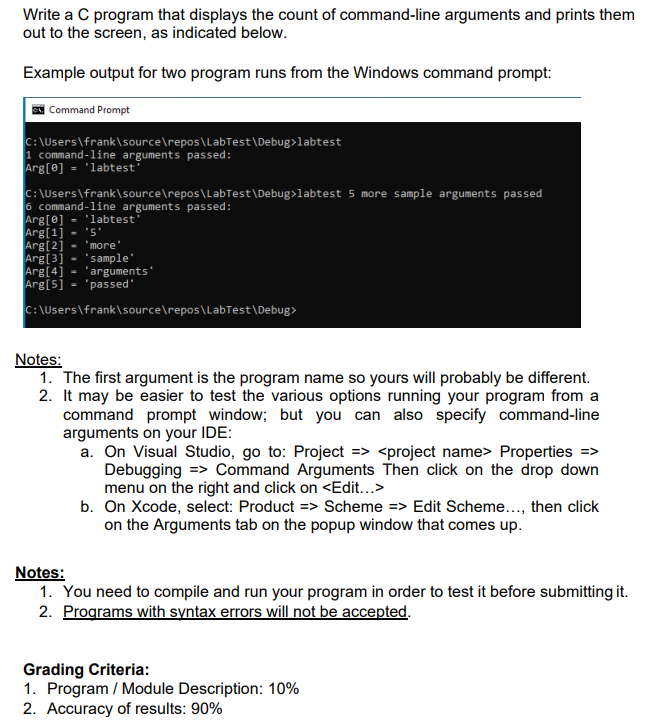Solved Write a C program that displays the count of | Chegg.com