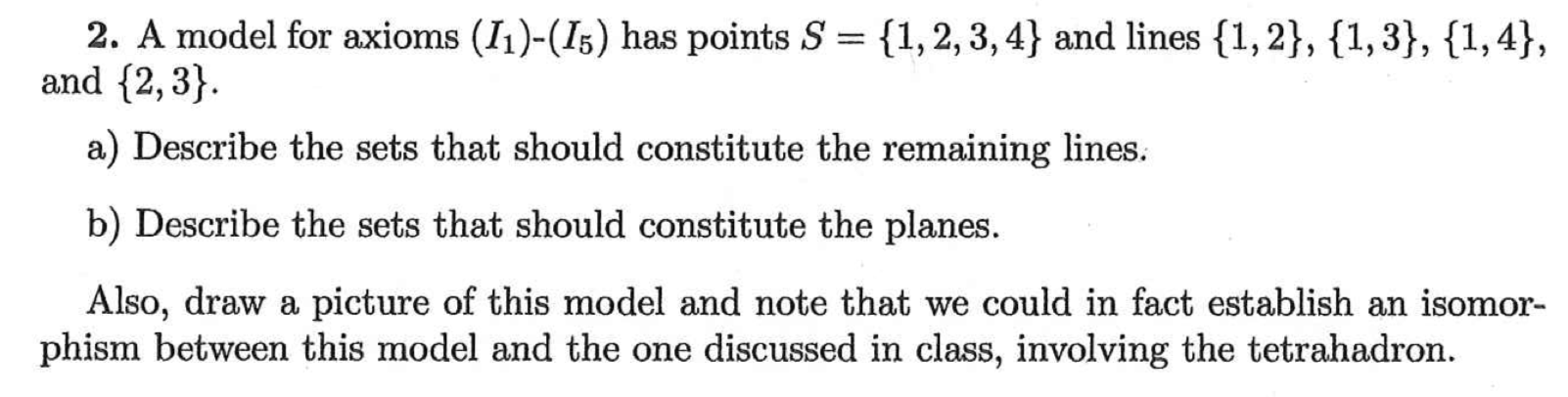 2. A model for axioms (11)-(15) has points S = | Chegg.com