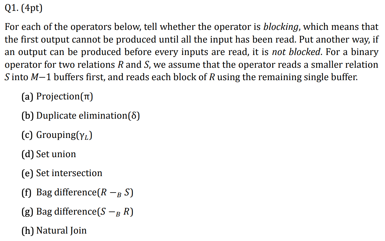 Solved Q1. (4pt) For each of the operators below, tell | Chegg.com