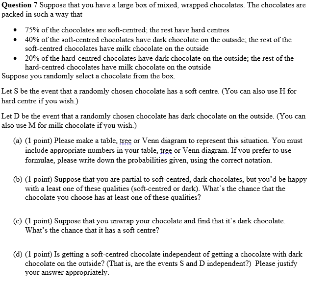 Solved Question 7 Suppose that you have a large box of mixed | Chegg.com