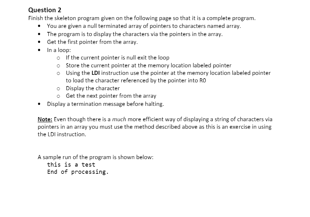 Question 2 Finish the skeleton program given on | Chegg.com