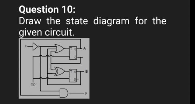Solved Question 10: Draw the state diagram for the given | Chegg.com