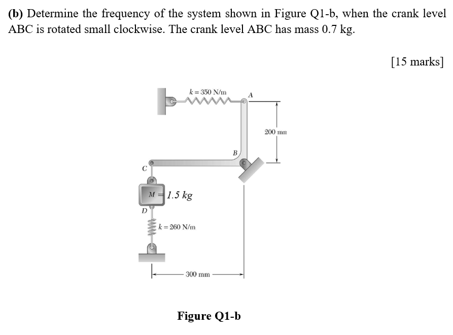 Solved (b) Determine The Frequency Of The System Shown In | Chegg.com