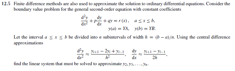 Solved 12.5 Finite difference methods are also used to | Chegg.com