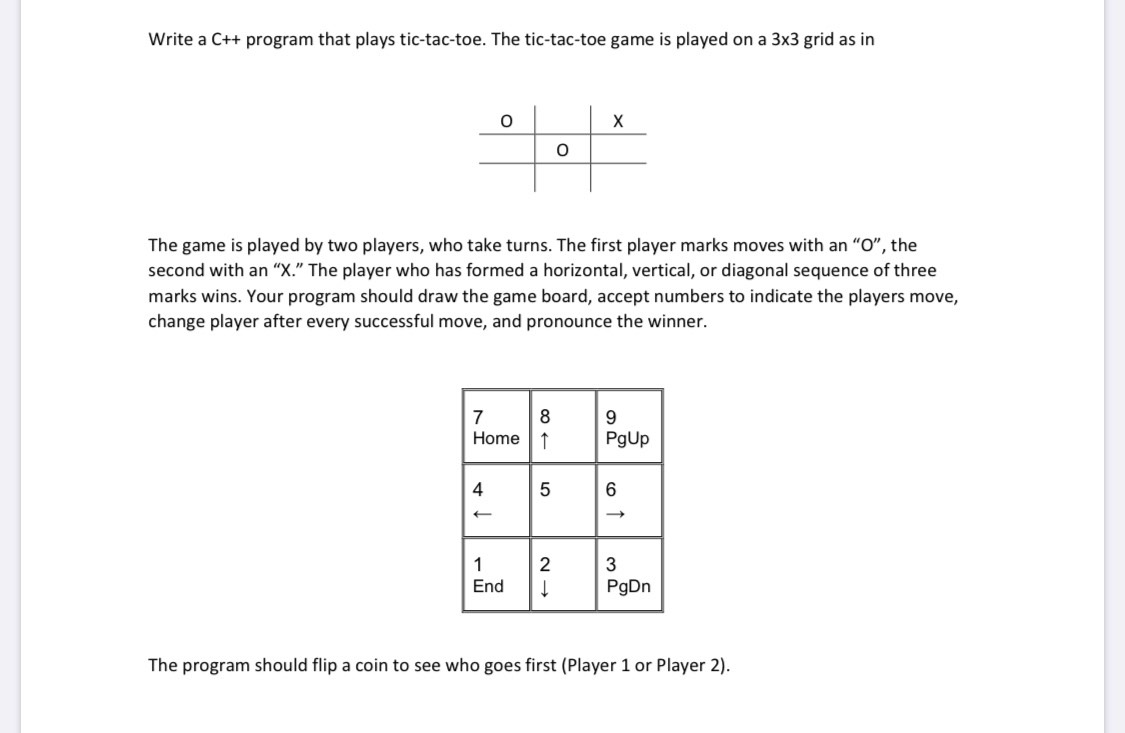 Solved Create a C++ 2d array that plays tic tac toe with the | Chegg.com