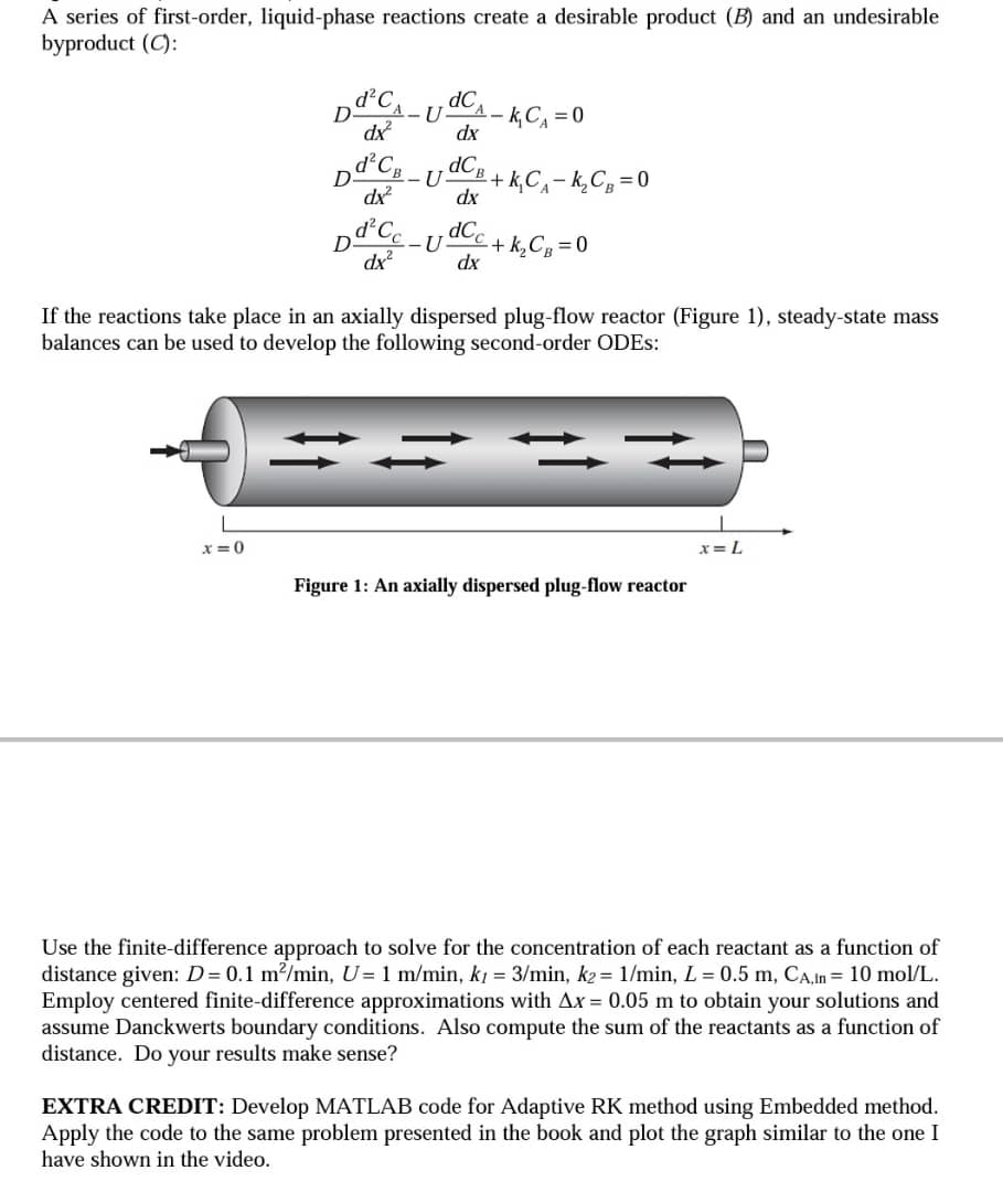 A series of first-order, liquid-phase reactions | Chegg.com