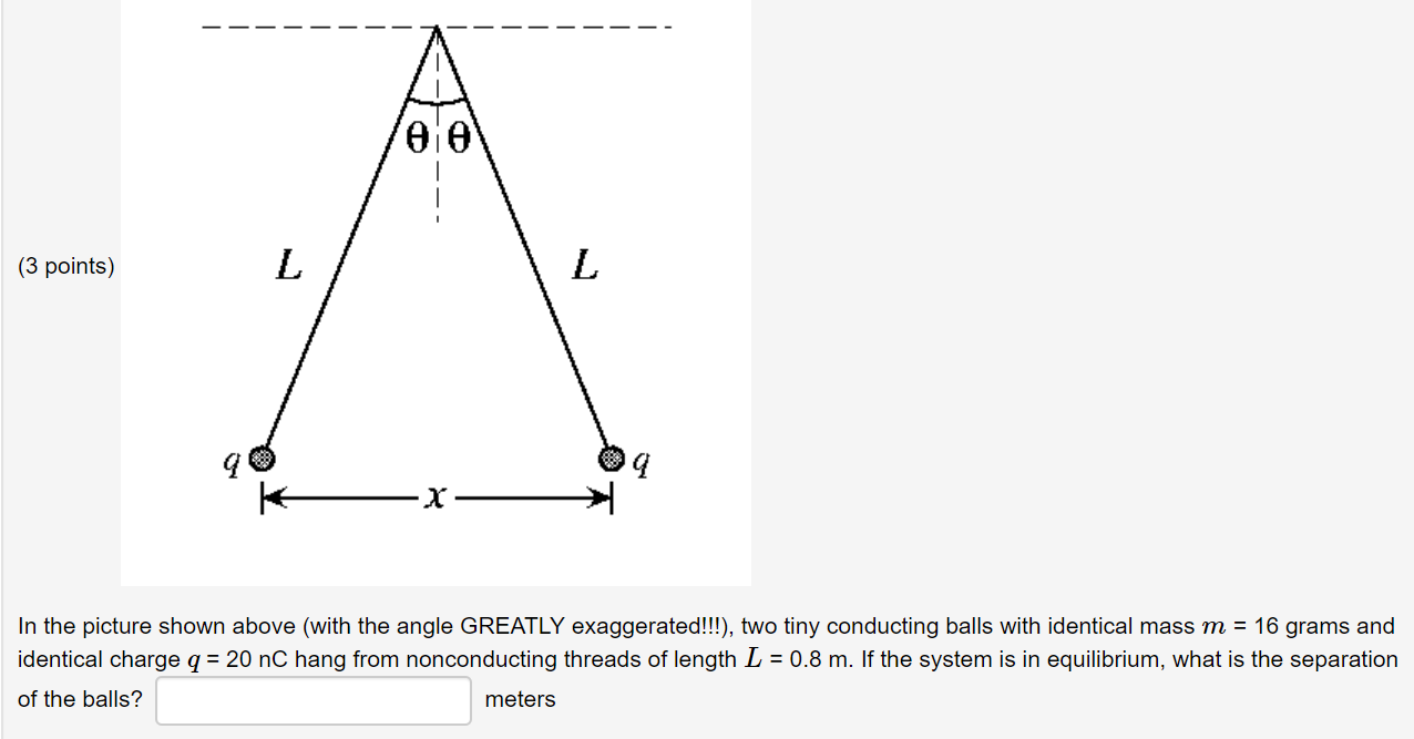 Solved Two Tiny Conducting Balls With Identical Mass M = | Chegg.com