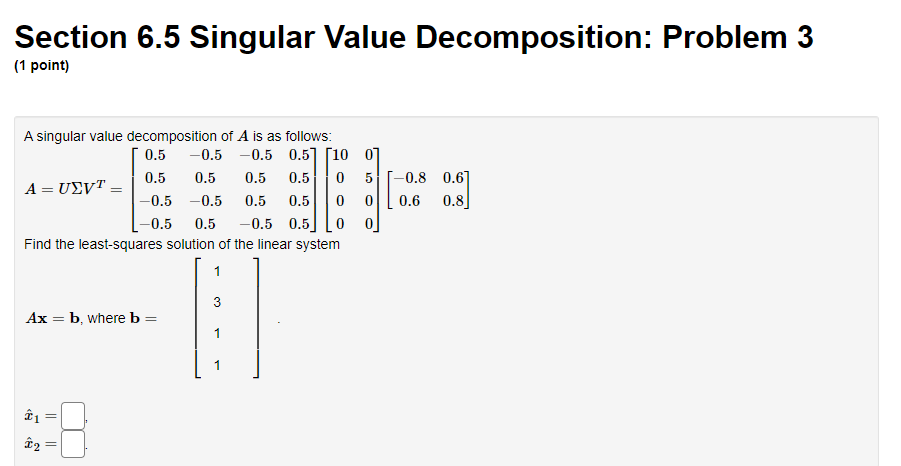 Solved Section 65 Singular Value Decomposition Problem 3 3397