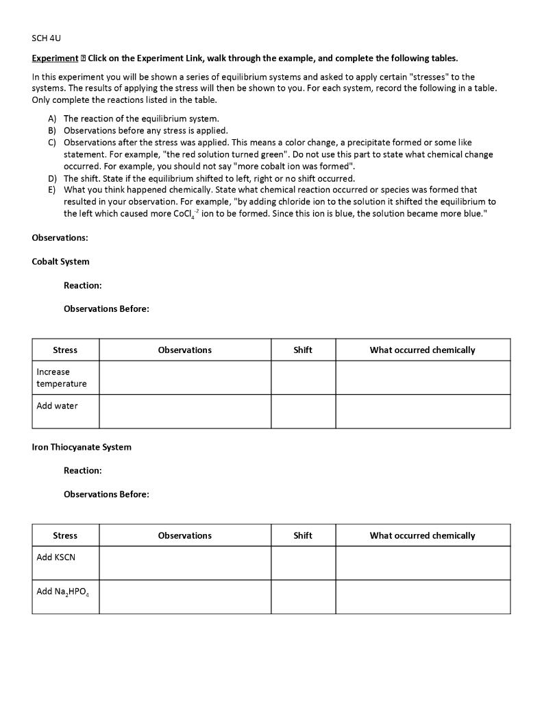 Solved SCH 4U Pre-Lab Click on the Prelab Link and answer | Chegg.com