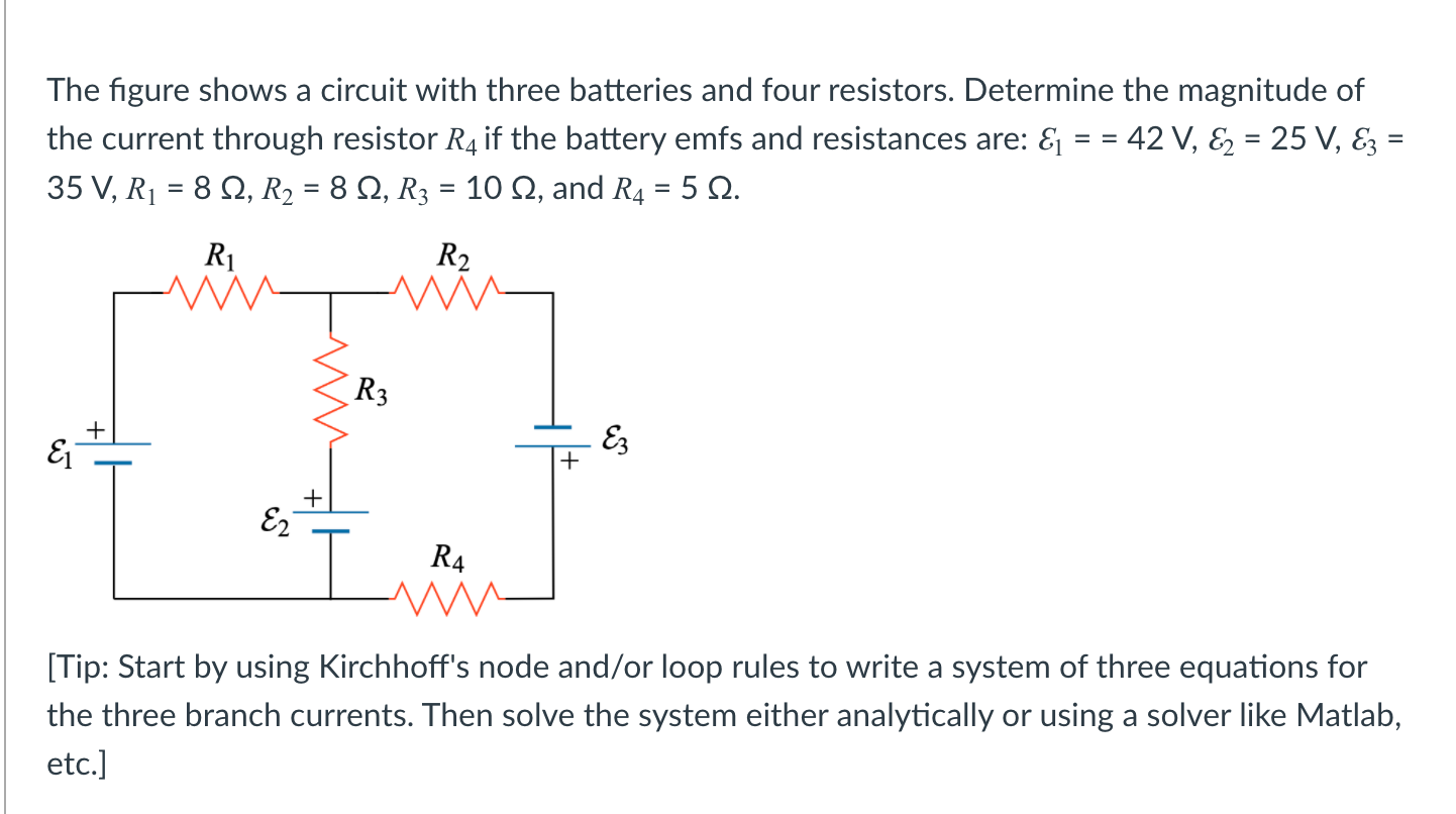 Solved The Figure Shows A Circuit With Three Batteries And | Chegg.com