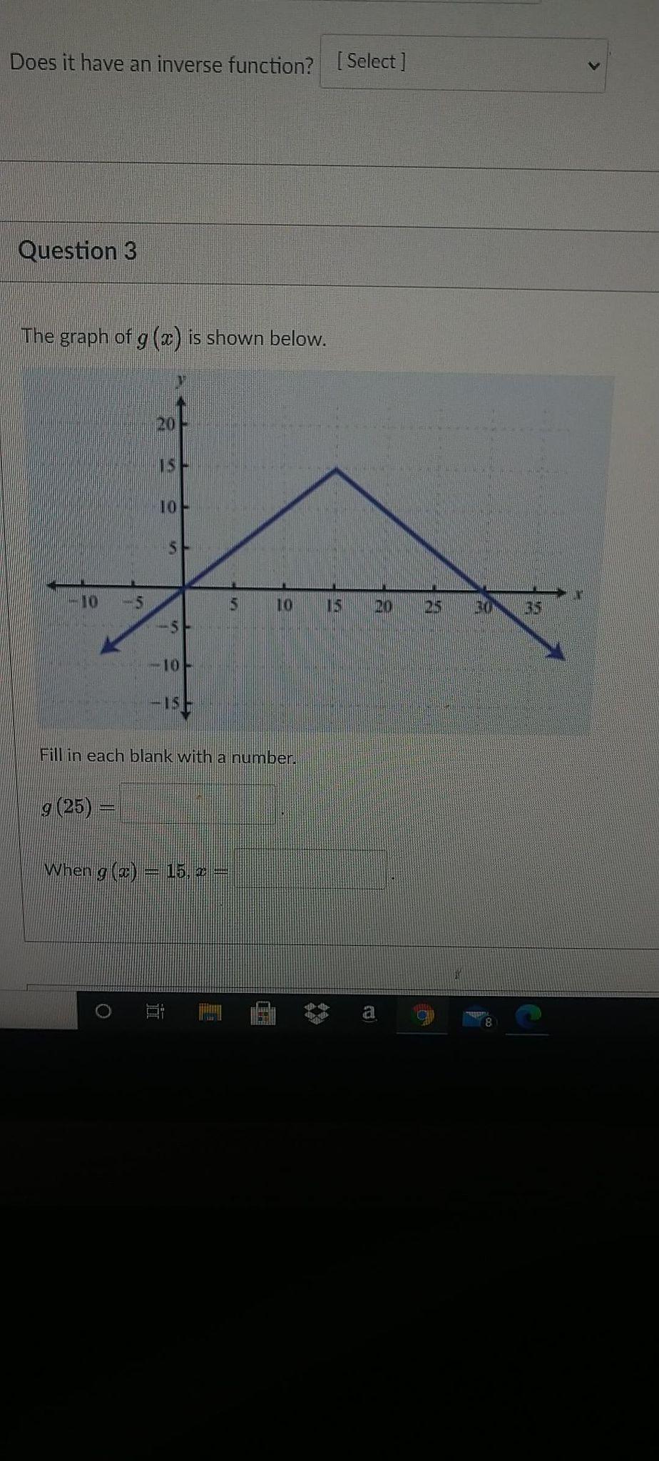 Solved Does it have an inverse function? (Select ] Question | Chegg.com