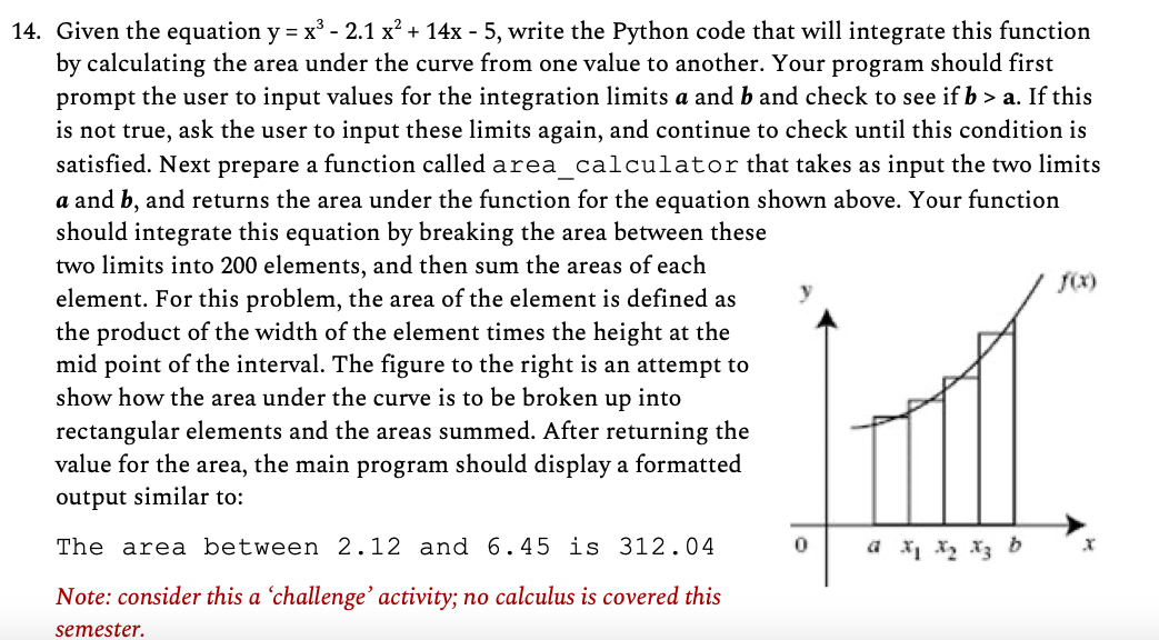 Solved 14 Given Equation Y X3 21 X 14x 5 Write Python Cod