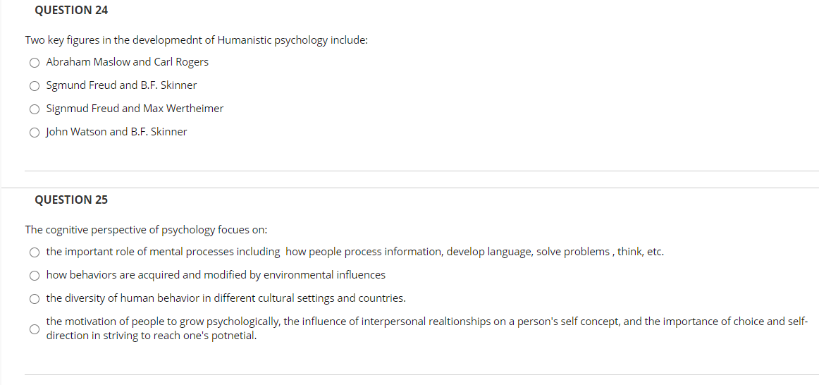 Solved QUESTION 21 In Studying Psychology, By Examining The | Chegg.com