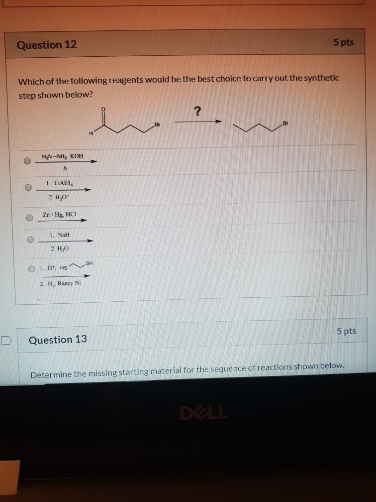 Solved Question 10 5 pts Which mechanism step is involved in | Chegg.com