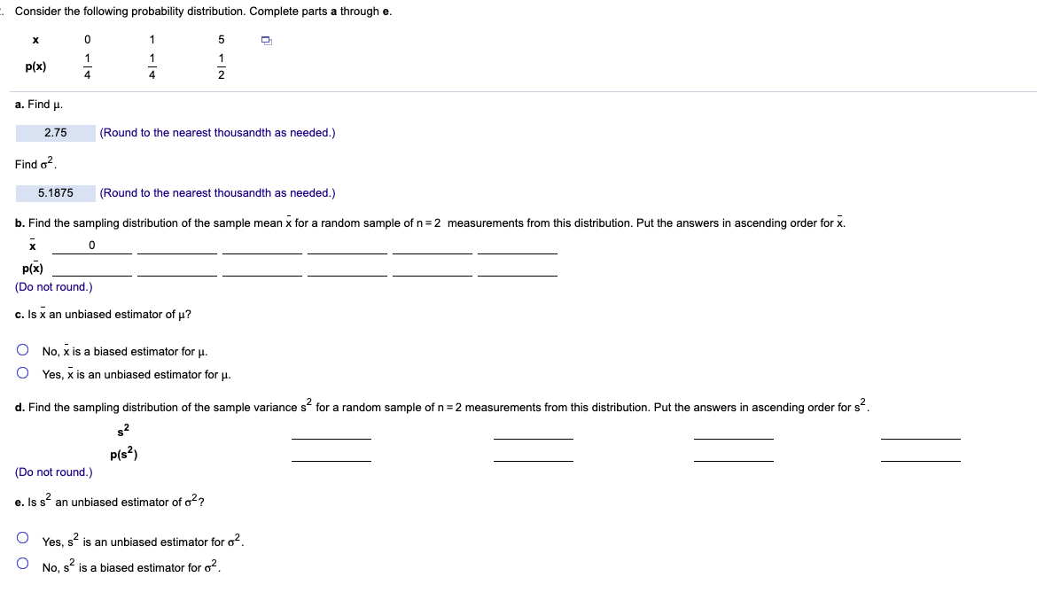Solved . Consider the following probability distribution. | Chegg.com