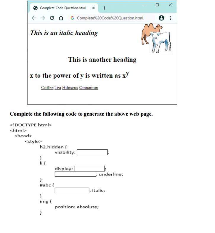 Solved Complete Code Question.html X + + → COG | Chegg.com
