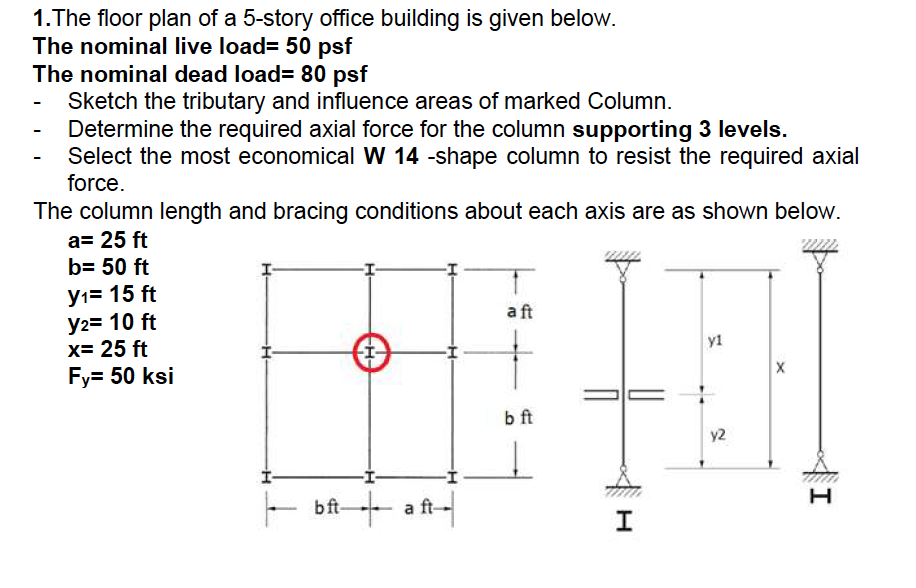 Solved 1. The floor plan of a 5-story office building is | Chegg.com