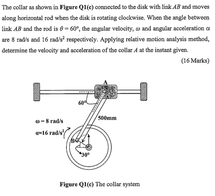The collar as shown in figure connected to the disk | Chegg.com