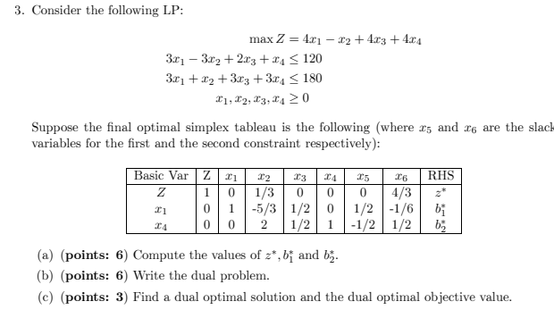 Solved 3. Consider The Following LP: | Chegg.com