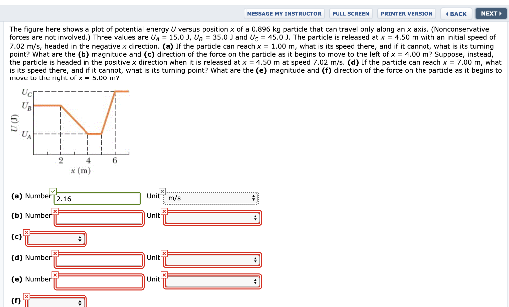 Solved The figure here shows a plot of potential energy U | Chegg.com