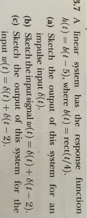 Solved 3.7 A linear system has the response function h(t) = | Chegg.com