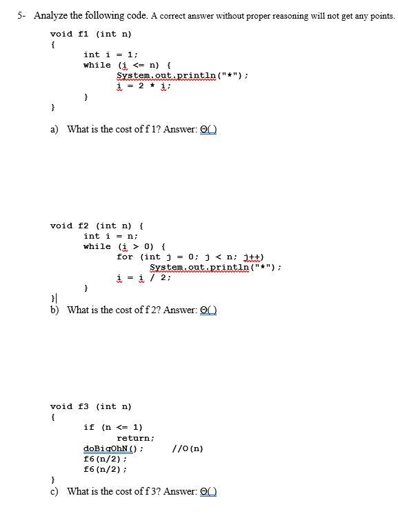 Solved 5- Analyze the following code. A correct answer | Chegg.com