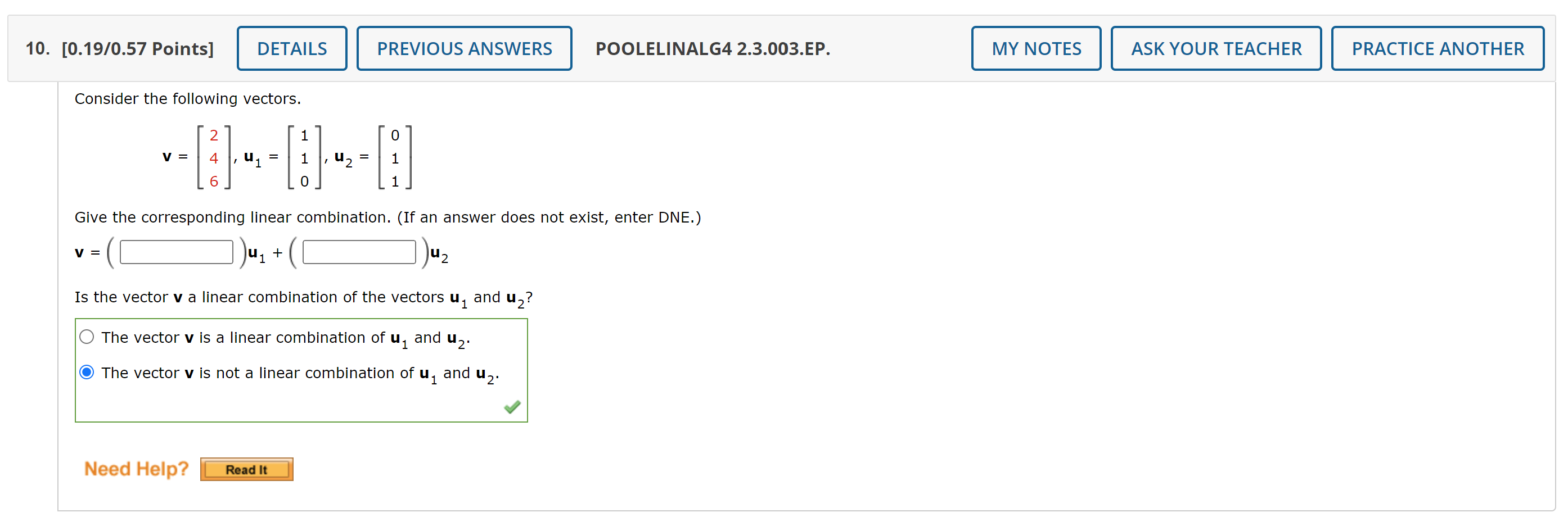 Solved Consider the following vectors. | Chegg.com