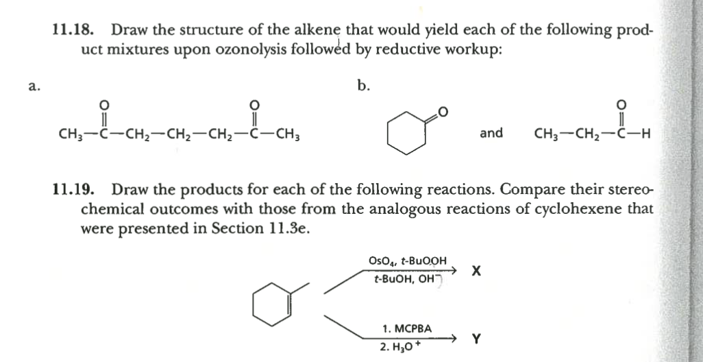 Solved 11.18. Draw The Structure Of The Alkene That Would | Chegg.com